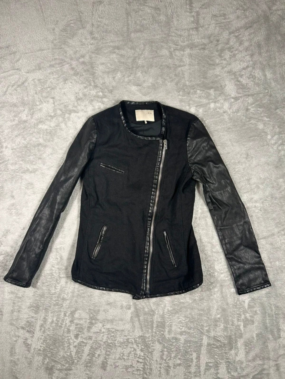iro paris asymmetrical zip moto jacket size 0 black